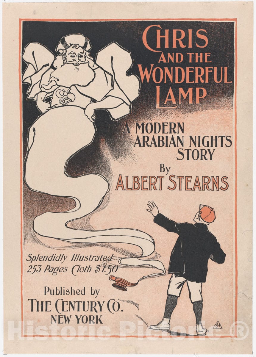 Art Print : Albert J. Moores - Chris and The Wonderful Lamp, A Modern Arabian Nights Story : Vintage Wall Art