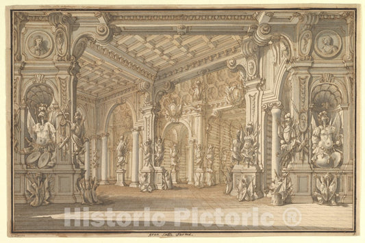 Art Print : Carlo Zucchi The Younger - Design for a Stage Set : Vintage Wall Art