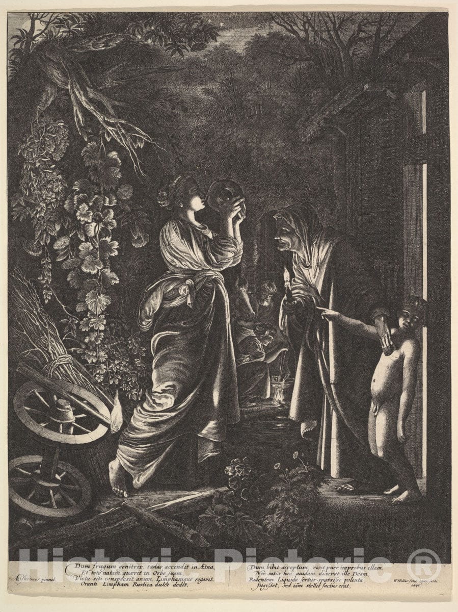 Art Print : Wenceslaus Hollar - The Mocking of Ceres : Vintage Wall Art