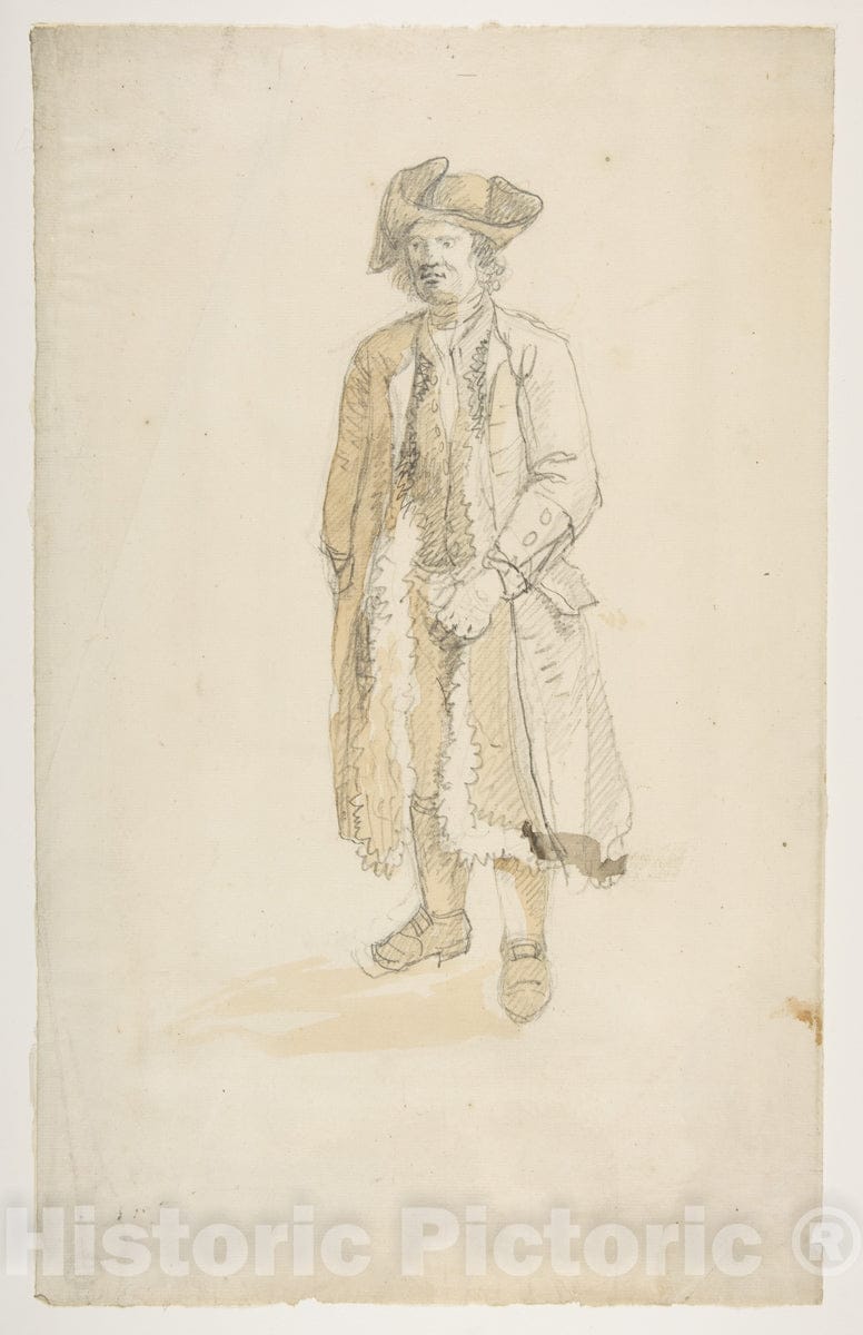 Art Print : Francesco Zuccarelli - Man Standing in Three-Quarter View Facing Left : Vintage Wall Art