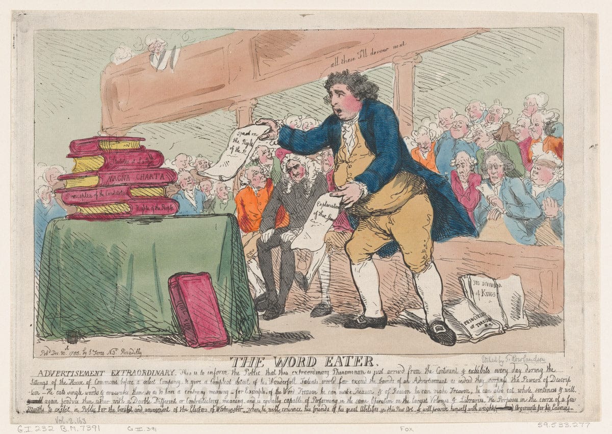 Art Print : Thomas Rowlandson - The Word-Eater : Vintage Wall Art