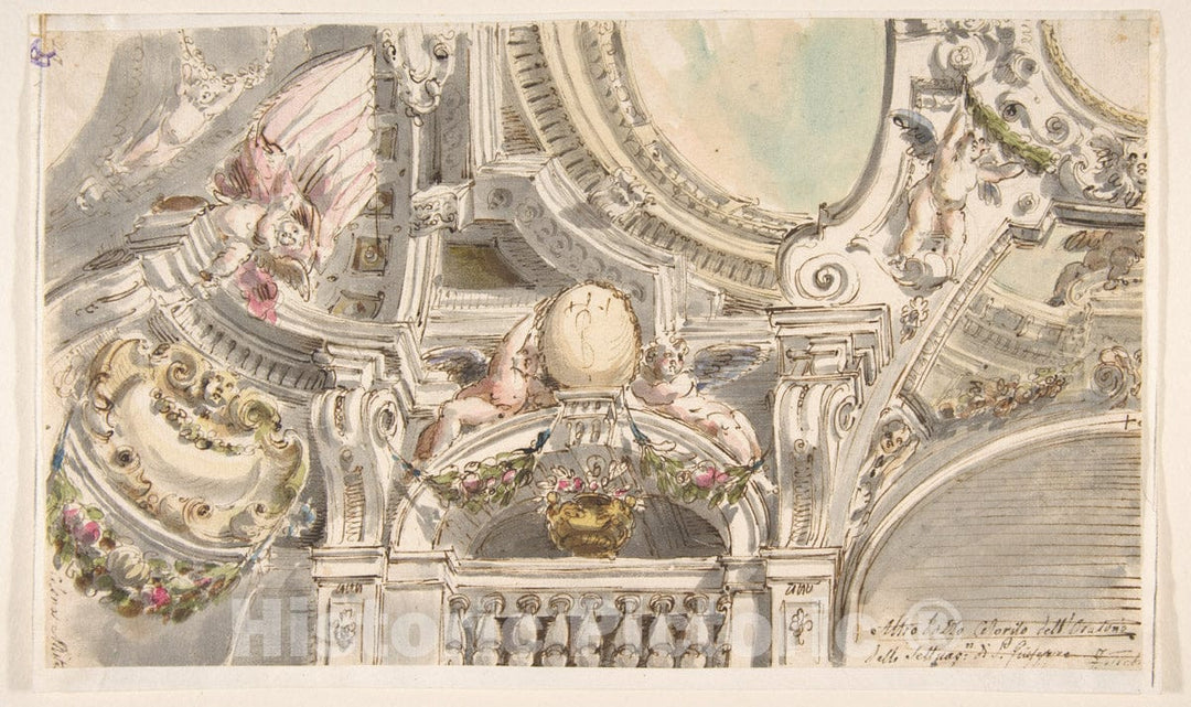 Art Print : Faustino Trebbi - Design for a Ceiling : Vintage Wall Art