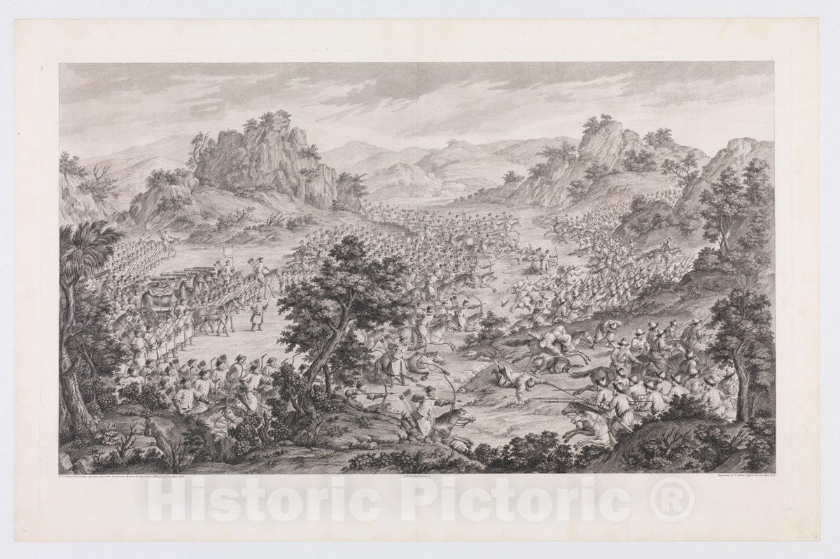 Art Print : Augustin de Saint-Aubin - The Great Victory of Qurnam : Vintage Wall Art