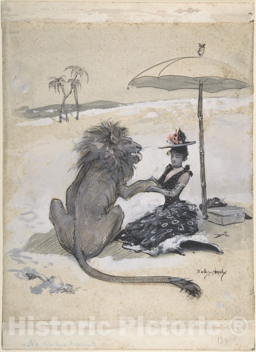 Art Print : Dudley Hardy - The Lion in Love : Vintage Wall Art