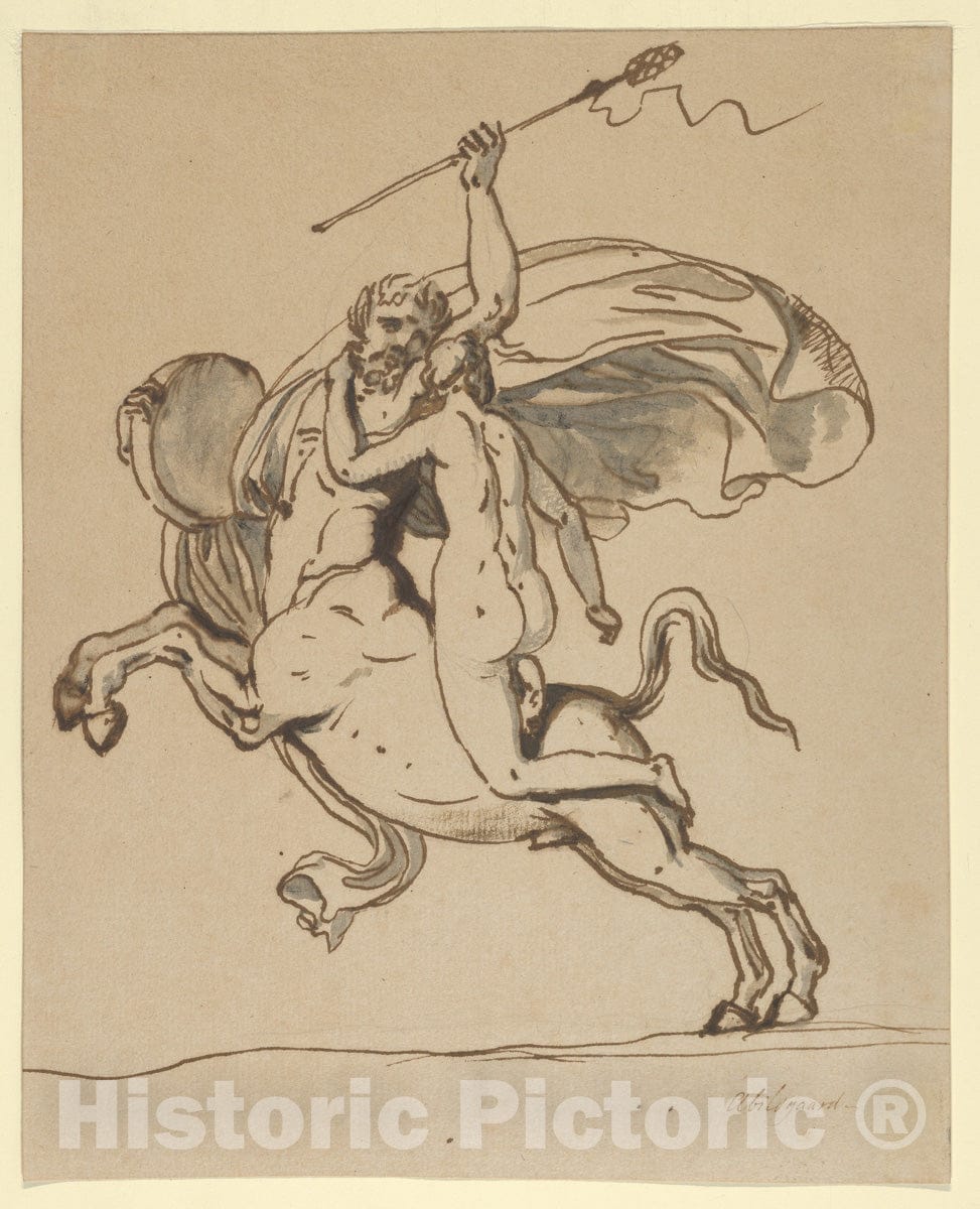 Art Print : Nicolai Abraham Abildgaard - The Centaur Nessus Abducting Deianira : Vintage Wall Art