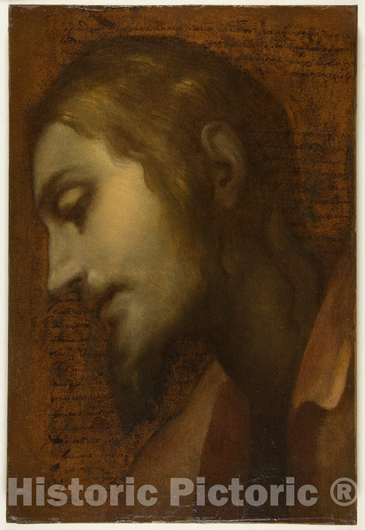 Art Print : Cigoli (Ludovico Cardi) - Head of Christ : Vintage Wall Art