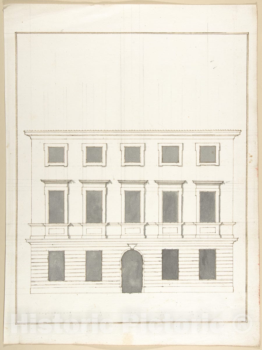 Art Print : Pietro Paolo Coccetti (Cocchetti) - Design for a Facade 1 : Vintage Wall Art