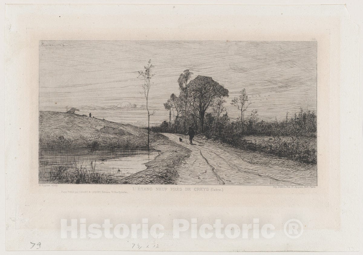 Art Print : Adolphe Appian - The New Pond Near Creys (Isère) : Vintage Wall Art