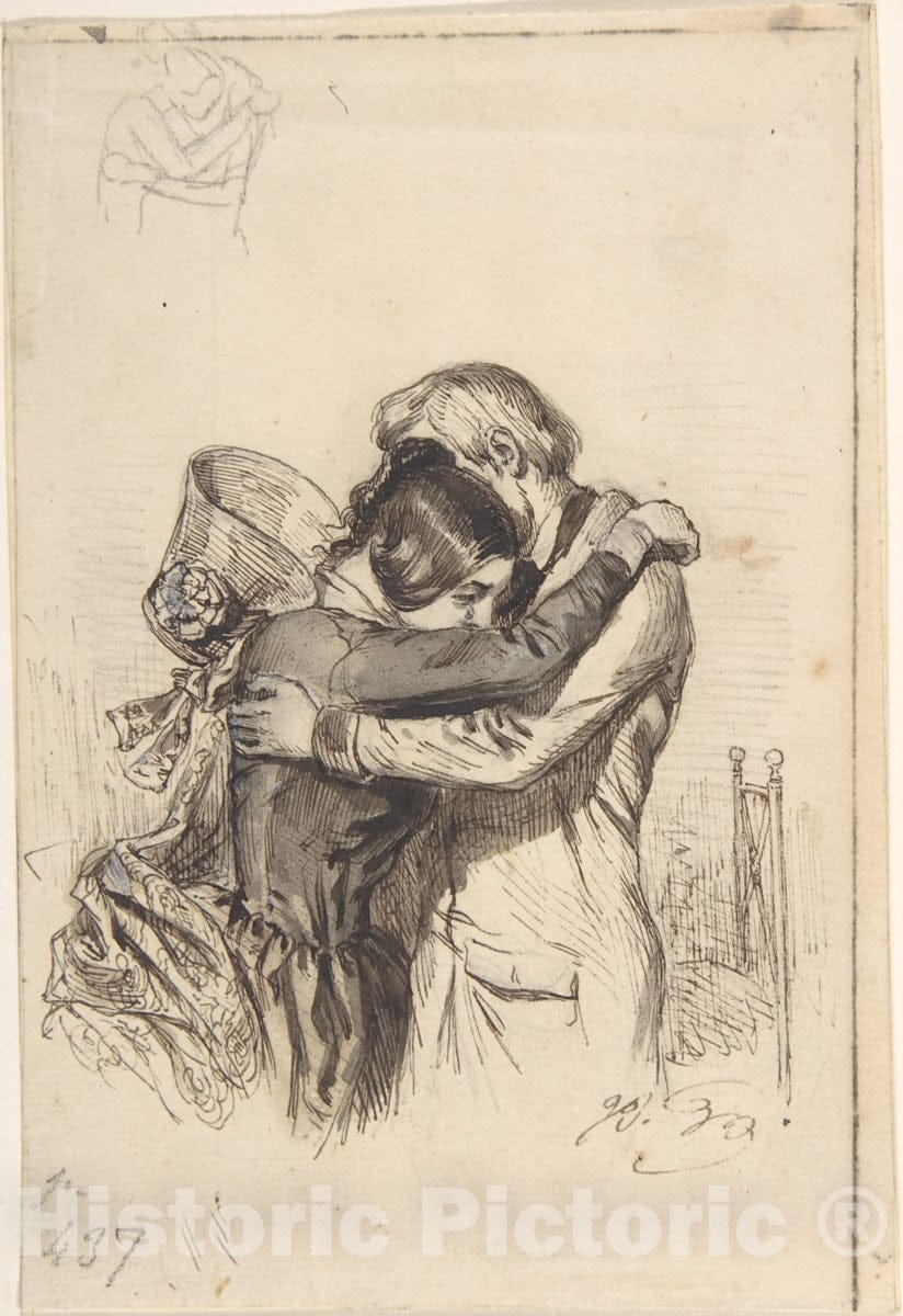 Art Print : J. J. Grandville - Illustration in Jérôme Paturot, by Louis Reybaud, Paris, 1846 2 : Vintage Wall Art