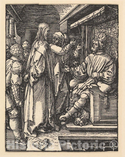 Art Print : Albrecht Dürer - Christ Before Herod, from The Small Passion 2 : Vintage Wall Art
