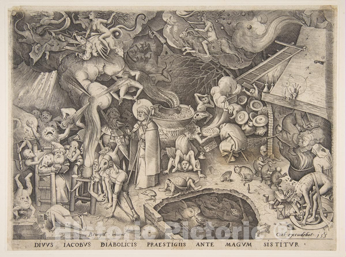 Art Print : Pieter Bruegel The Elder - St. James and The Magician Hermogenes from The Story of The Magician Hermogenes : Vintage Wall Art