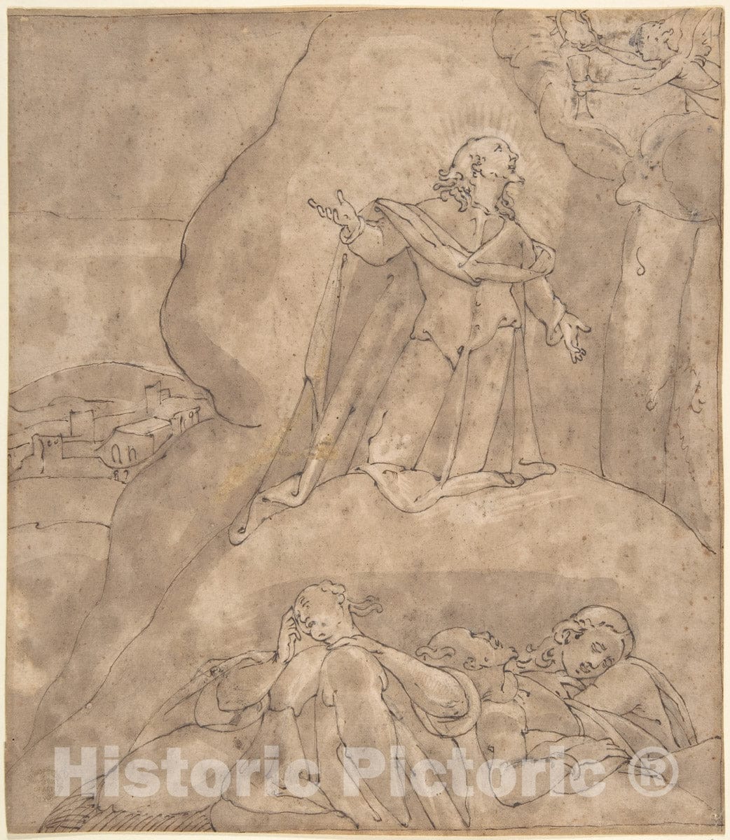Art Print : Italian, 16th Century - The Agony in The Garden : Vintage Wall Art
