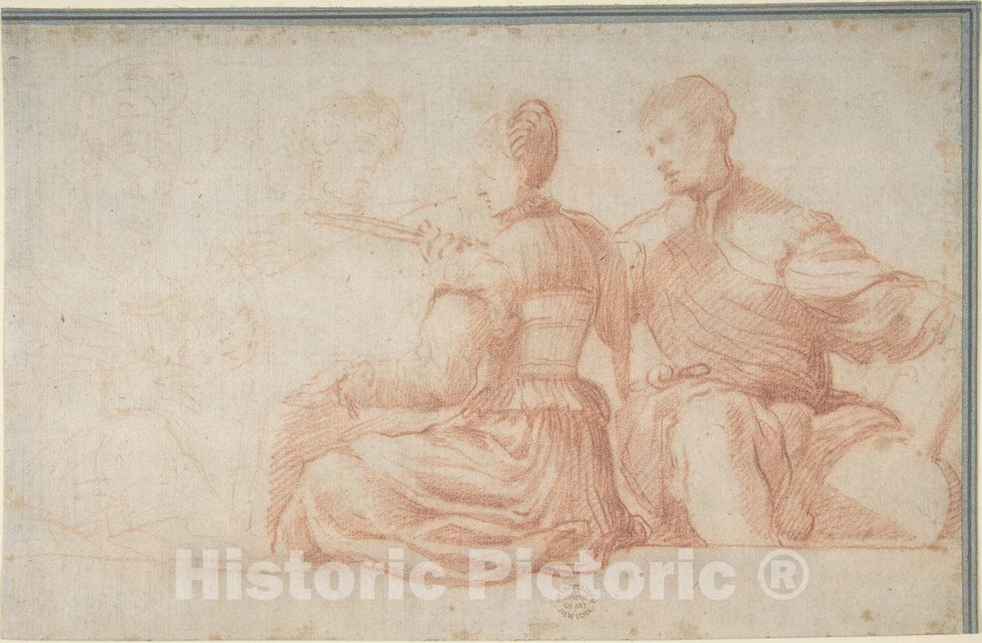 Art Print : Niccolò dell' Abate - A Frieze Portraying a Music Party : Vintage Wall Art