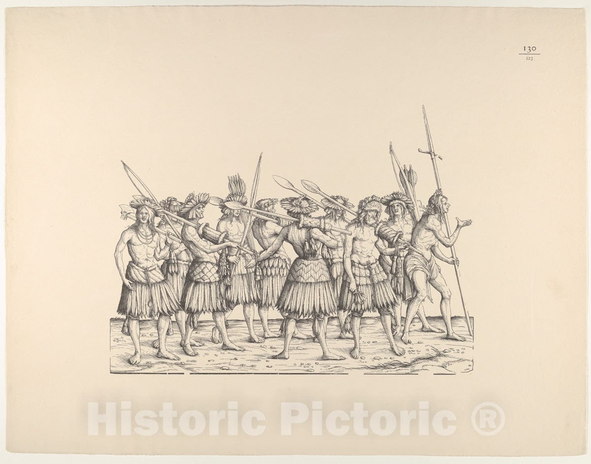 Art Print : Hans Burgkmair - People from Calicut, from The Triumphal Procession of Emperor Maximilian (Triumph Des Kaisers Maximilian I) 3 : Vintage Wall Art