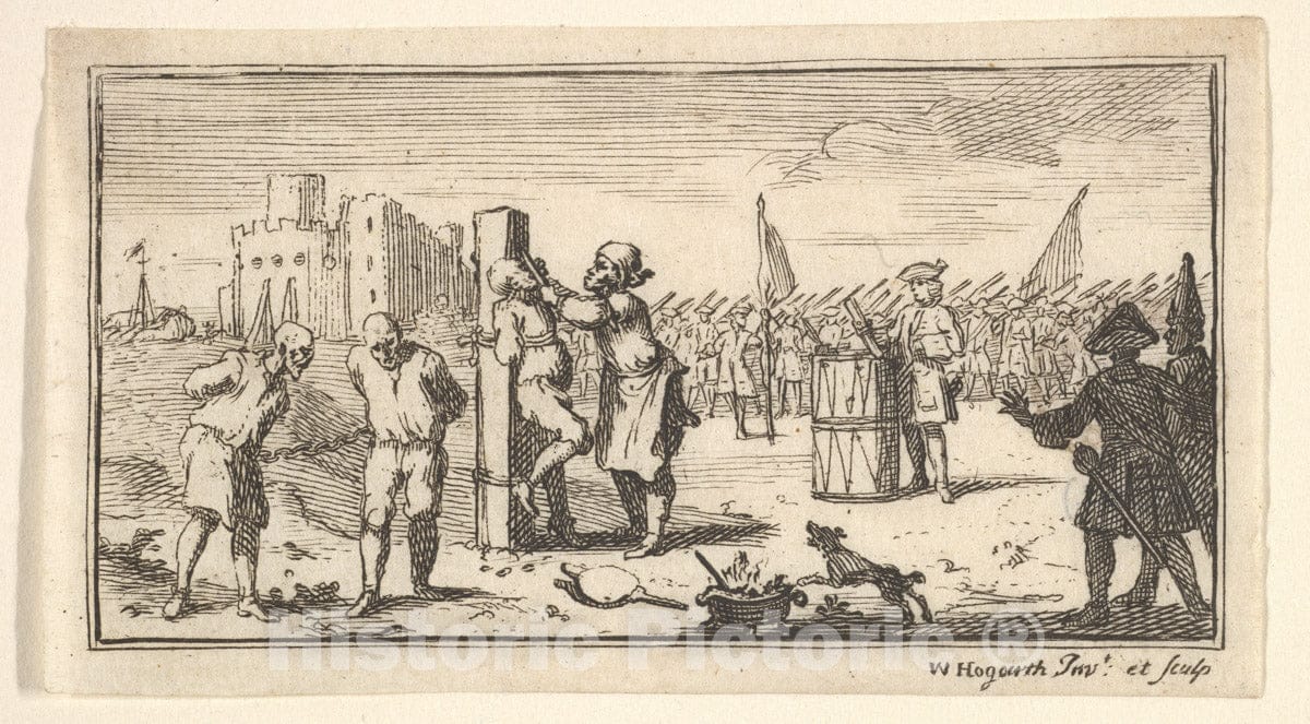 Art Print : William Hogarth - Cutting Off The Nose (Modern Military Punishments) : Vintage Wall Art