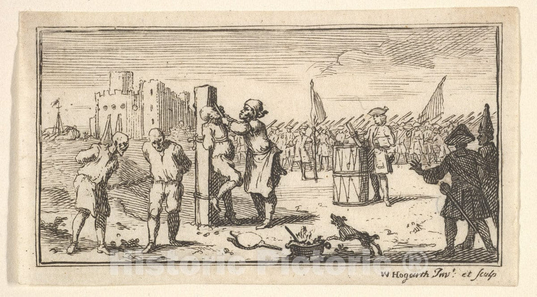 Art Print : William Hogarth - Cutting Off The Nose (Modern Military Punishments) : Vintage Wall Art
