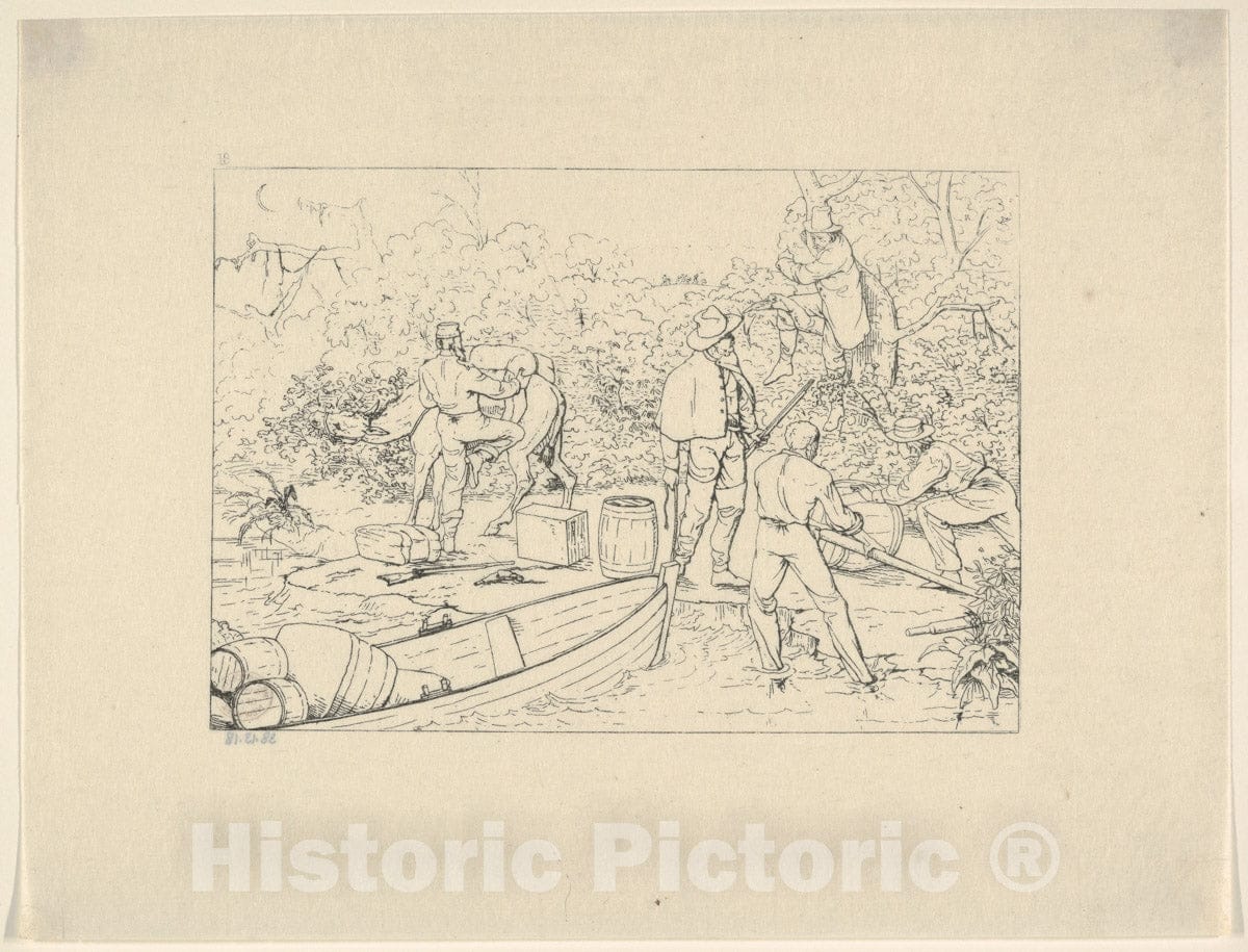 Art Print : Adalbert John Volck - Smuggling of Medicines into The South (from Confederate War Etchings) : Vintage Wall Art