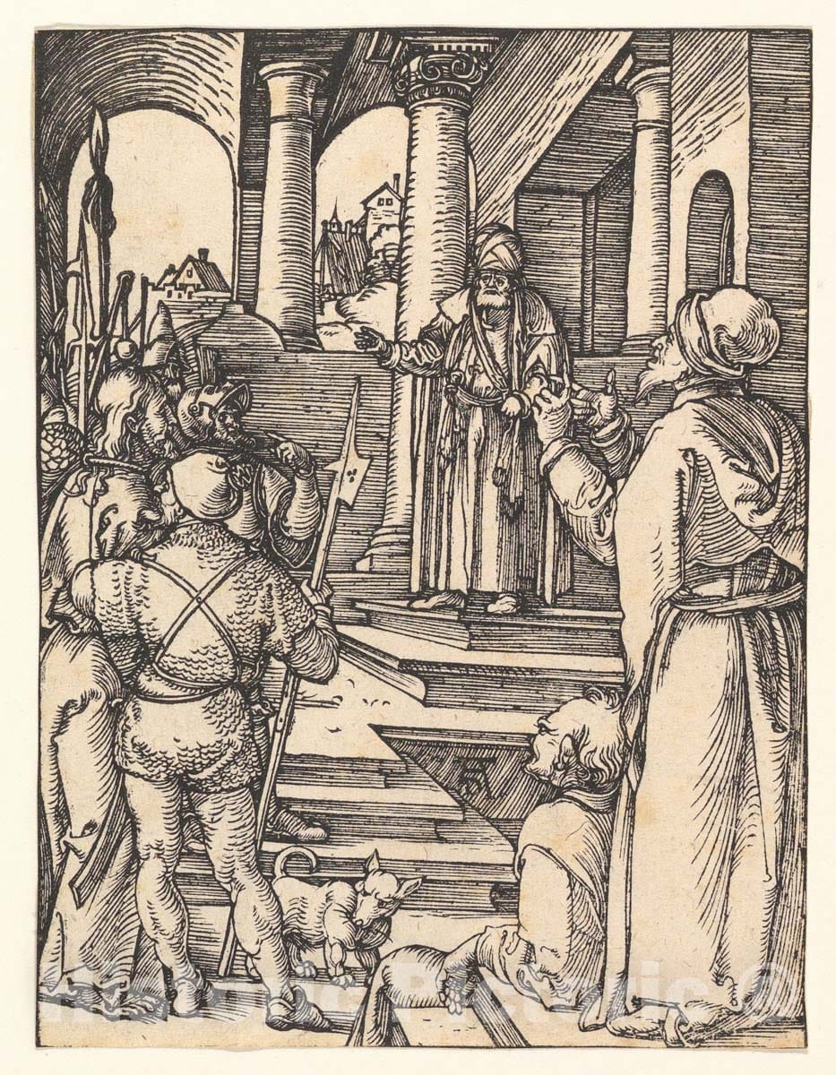 Art Print : Albrecht Dürer - Christ Before Pilate, from The Small Passion 2 : Vintage Wall Art