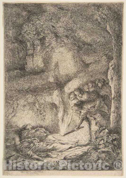 Art Print : Giovanni Benedetto Castiglione (Il Grechetto) - Finding The Bodies of Saints Peter and Paul 1 : Vintage Wall Art