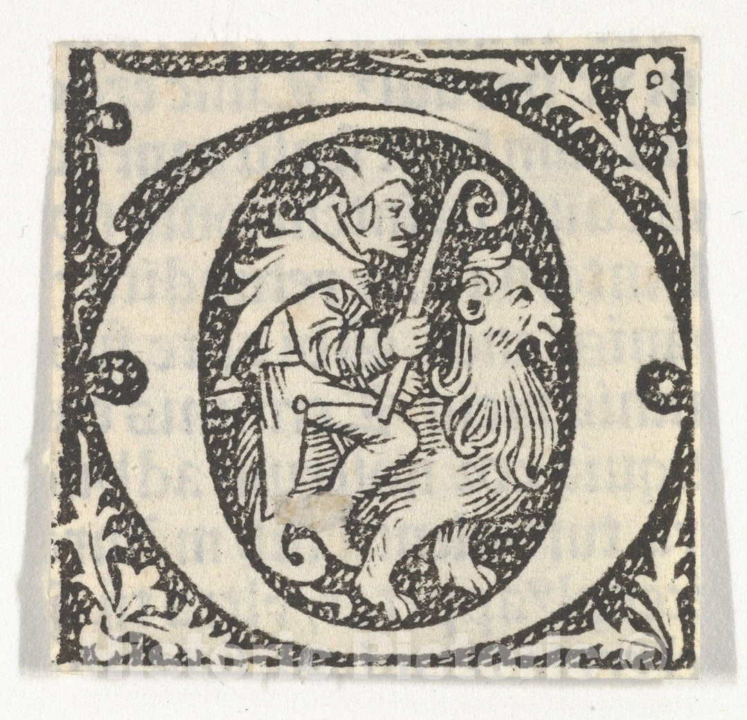 Art Print : Anonymous, French, 15th Century - Decorated Roman Alphabet - 439292 : Vintage Wall Art