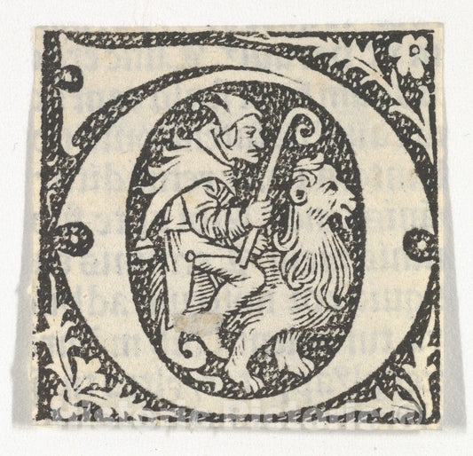 Art Print : Anonymous, French, 15th Century - Decorated Roman Alphabet - 439292 : Vintage Wall Art