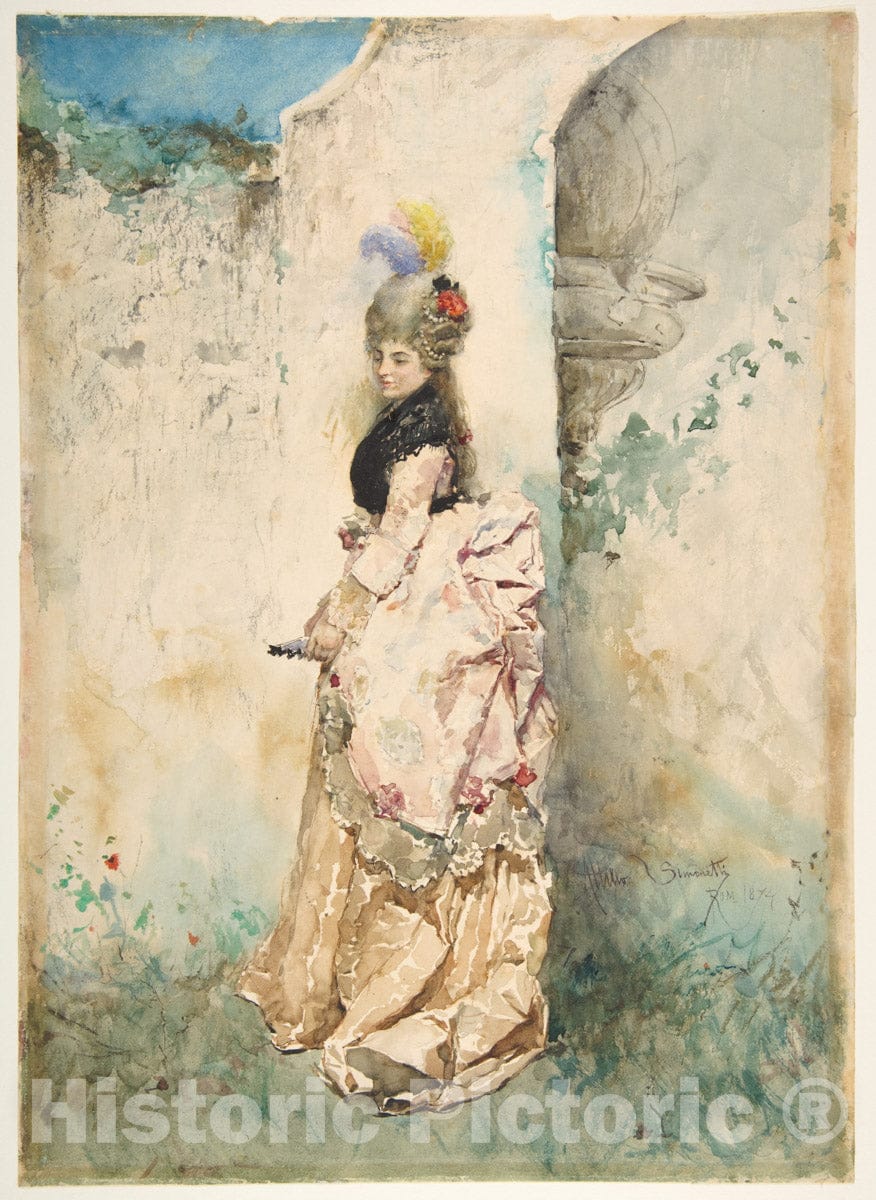 Art Print : Attilio Simonetti - The Rendezvous : Vintage Wall Art