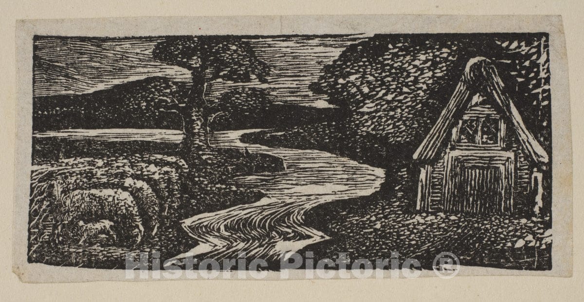 Art Print : William Blake - Sabrina's Silvery Flood, from Thornton's Pastorals of Virgil 1 : Vintage Wall Art