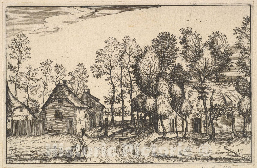 Art Print : Claes Jansz. Visscher - Landscape with Hewed Trees from Regiunculae et Villae Aliquot Ducatus Brabantiae : Vintage Wall Art