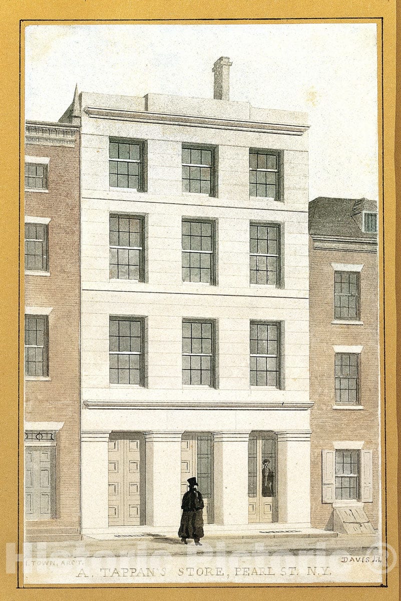 Art Print : Alexander Jackson Davis - Tappan's Store, Pearl Street, New York : Vintage Wall Art