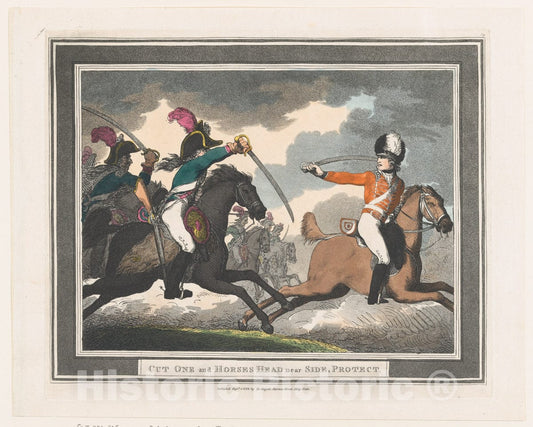 Art Print : Thomas Rowlandson - Cut One and Horses Head Near Side, Protect : Vintage Wall Art