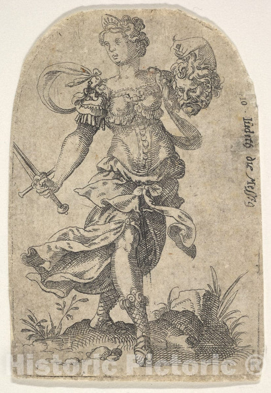 Art Print : Jost Amman - Judith, from Celebrated Women of The Old Testament : Vintage Wall Art