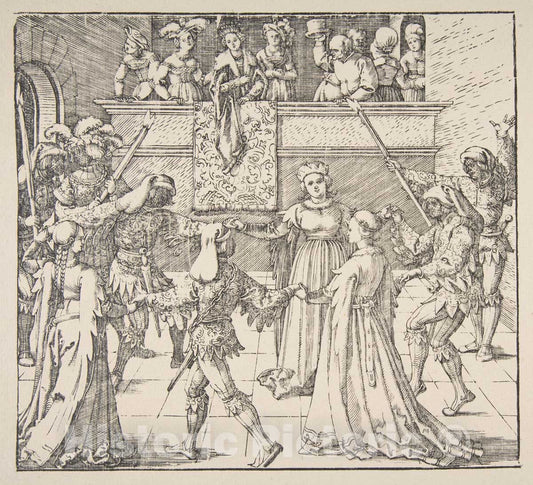 Art Print : Albrecht Dürer - Masquerade Dance with Torches : Vintage Wall Art