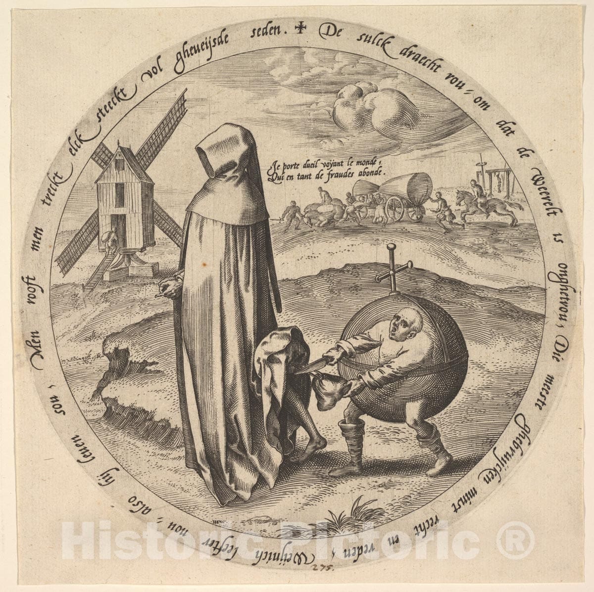 Art Print : Pieter Bruegel The Elder - The Misanthrope Robbed by The World, from Twelve Flemish Proverbs : Vintage Wall Art
