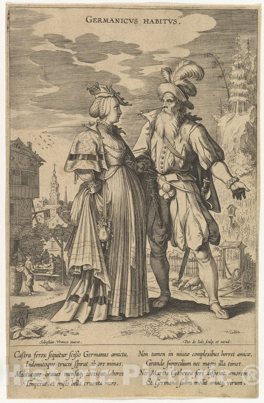 Art Print : Pieter de Jode I - Germanicus Habitus, from Fashions of Different Nations : Vintage Wall Art