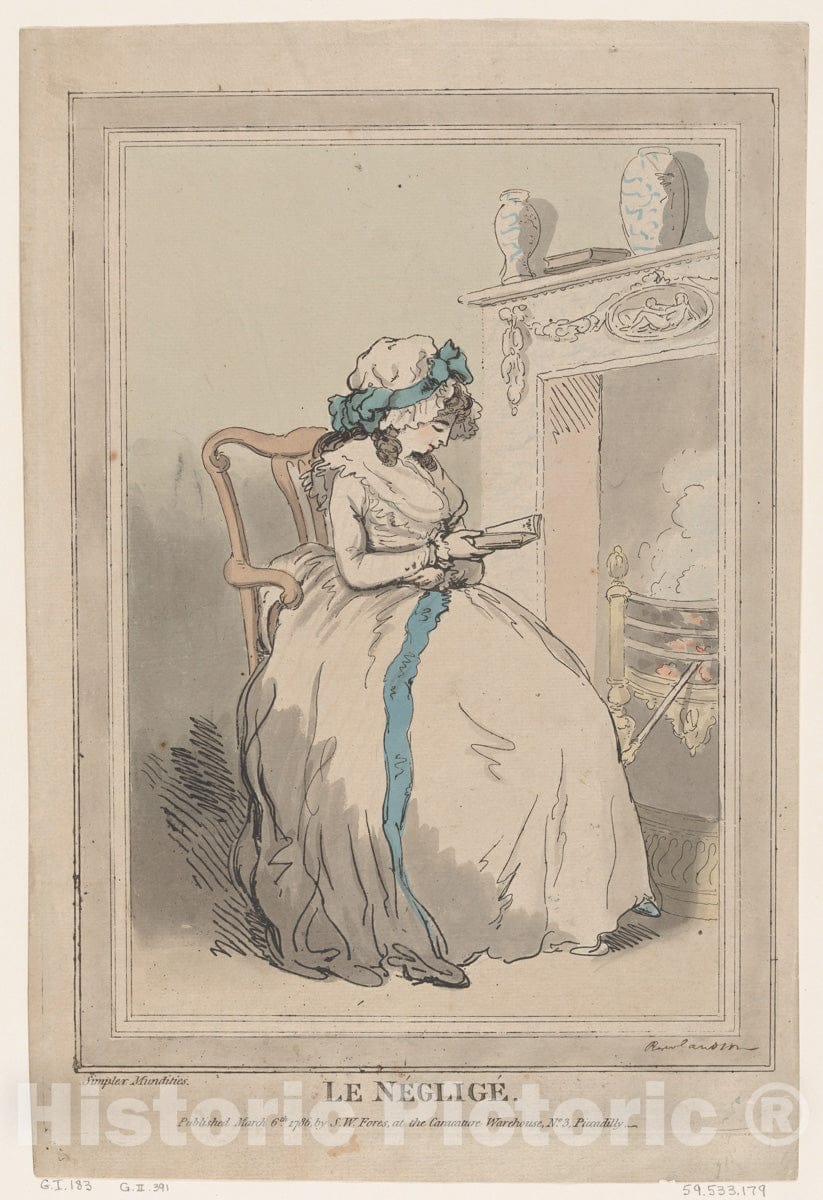 Art Print : Thomas Rowlandson - Le Négligé : Vintage Wall Art