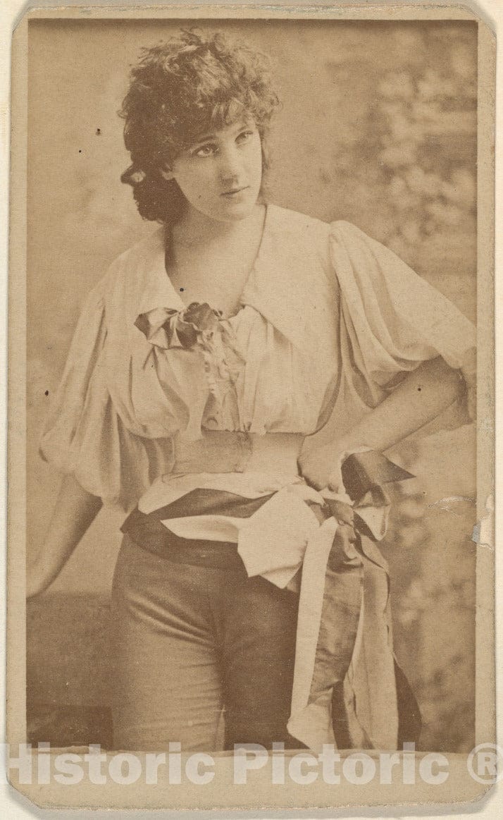 Photo Print : Actress Wearing Costume with Bowed sash at Waist, from The Actresses Series (N668) : Vintage Wall Art