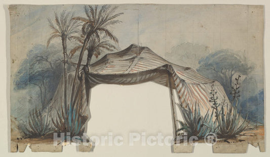 Art Print : Eugène Cicéri - Design for a Stage Set - 439447 : Vintage Wall Art