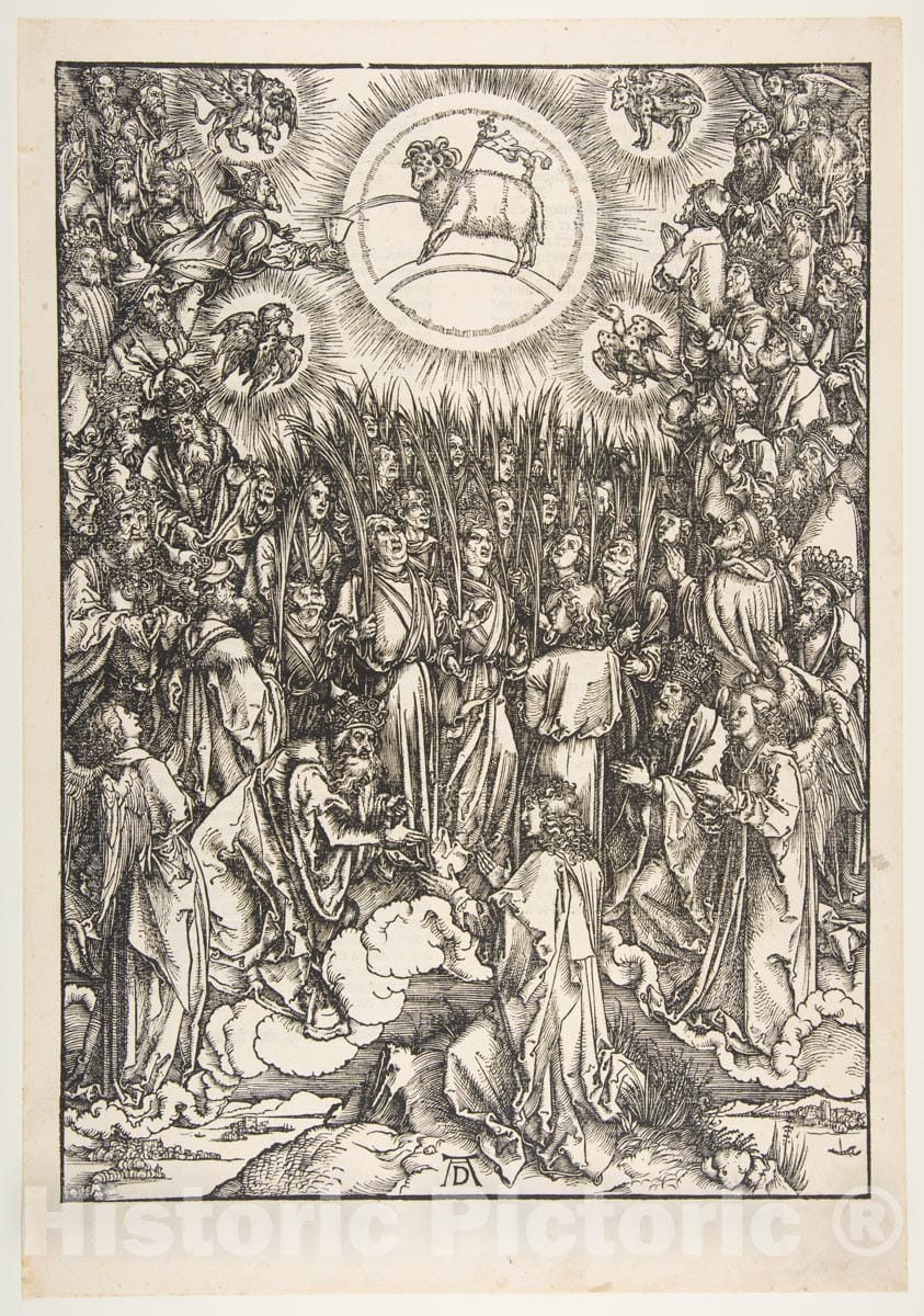 Art Print : Albrecht Dürer - The Adoration of The Lamb, from The Apocalypse : Vintage Wall Art