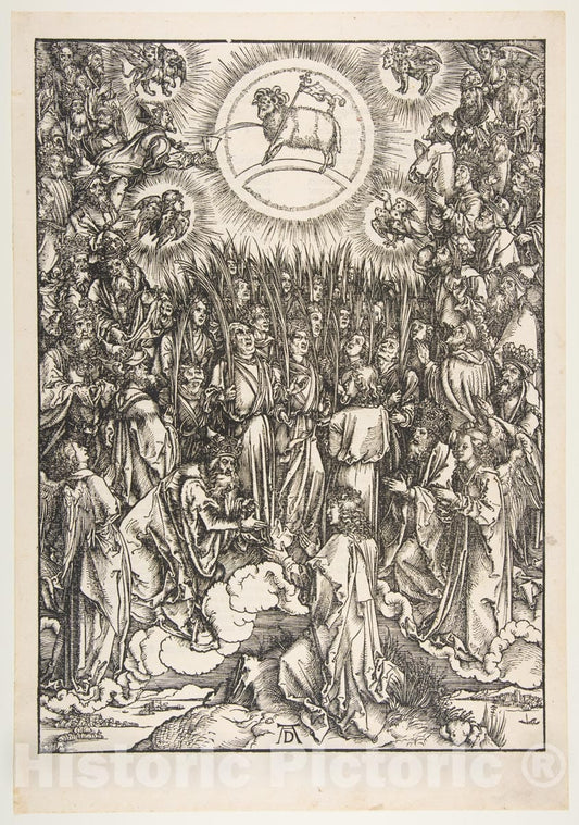 Art Print : Albrecht Dürer - The Adoration of The Lamb, from The Apocalypse : Vintage Wall Art