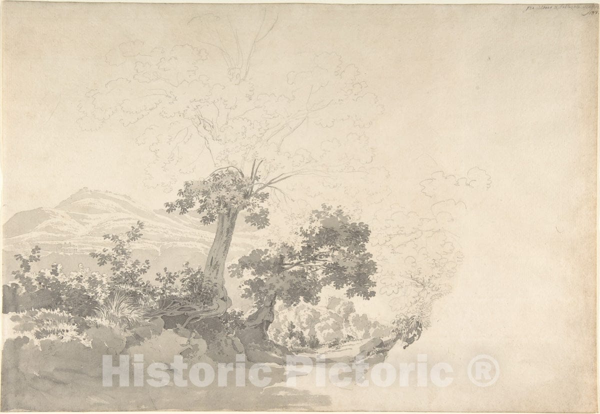 Art Print : Joseph Rebell - Landscape Near Albano and Pallazole : Vintage Wall Art