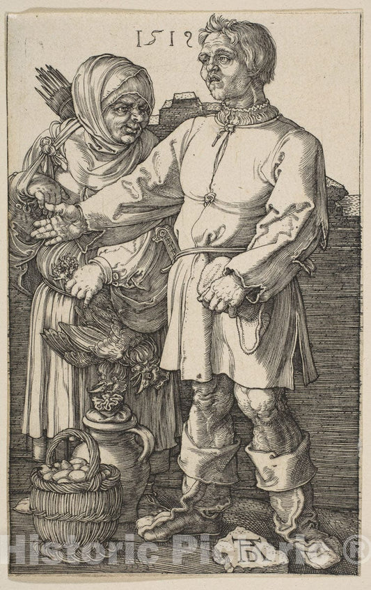 Art Print : Albrecht Dürer - The Peasant Couple at Market 1 : Vintage Wall Art