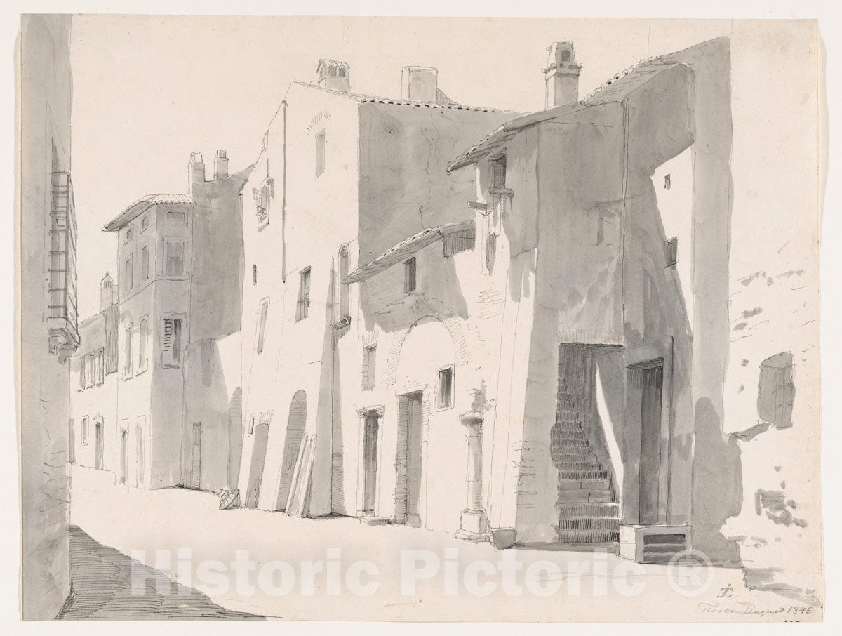 Art Print : Thorald Læssøe - A Sunny Street at Tivoli : Vintage Wall Art