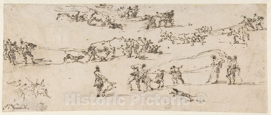 Art Print : Francesco Guardi - Bullbaiting in a Venetian Piazza : Vintage Wall Art