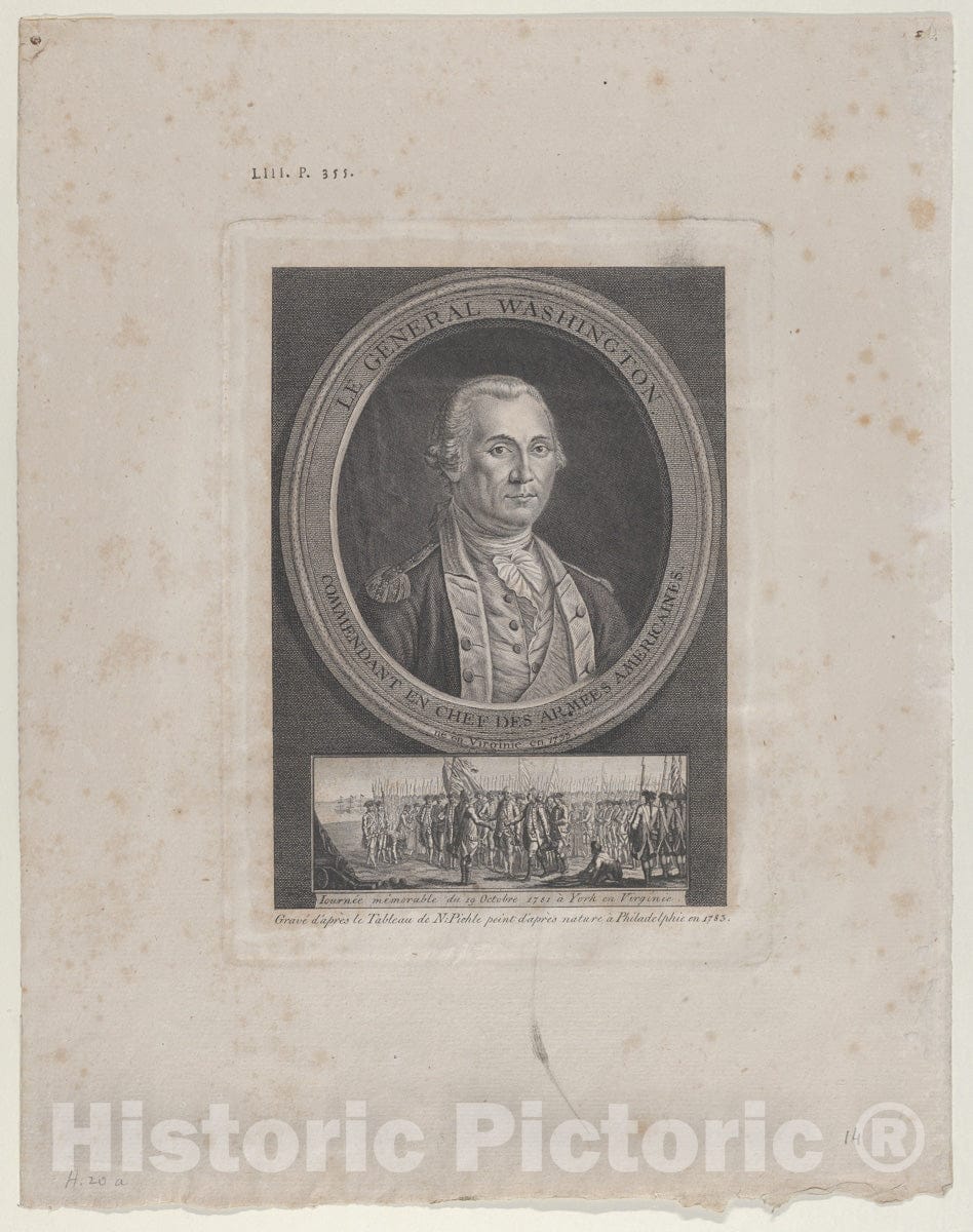 Art Print : Le General Washington - Artist: Charles Willson Peale - Created: 1783–86 : Vintage Wall Art