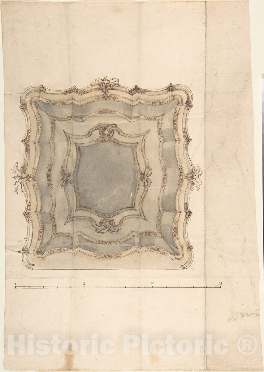 Art Print : Italian, 19th Century - Design for a Frame : Vintage Wall Art