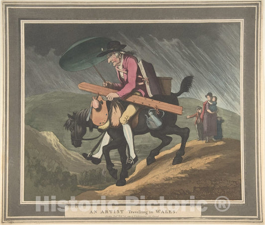 Art Print : Henri Merke - an Artist Travelling in Wales : Vintage Wall Art