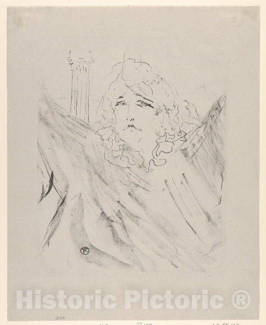 Art Print : Henri de Toulouse-Lautrec - Sarah Bernhardt : Vintage Wall Art