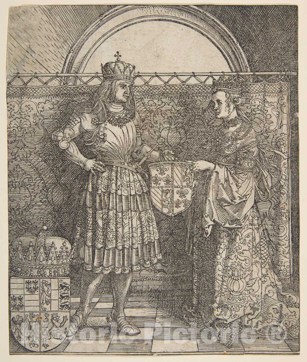 Art Print : Albrecht Dürer - The Betrothal of Mary of Burgundy from The Triumphal Arch of Emperor Maximilian I : Vintage Wall Art