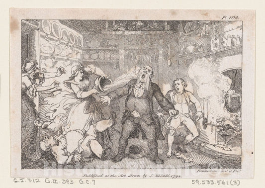Art Print : Thomas Rowlandson - Illustration to Henry Fielding's Adventures of Joseph Andrews, and his Friend Mr Abraham Adams 3 : Vintage Wall Art