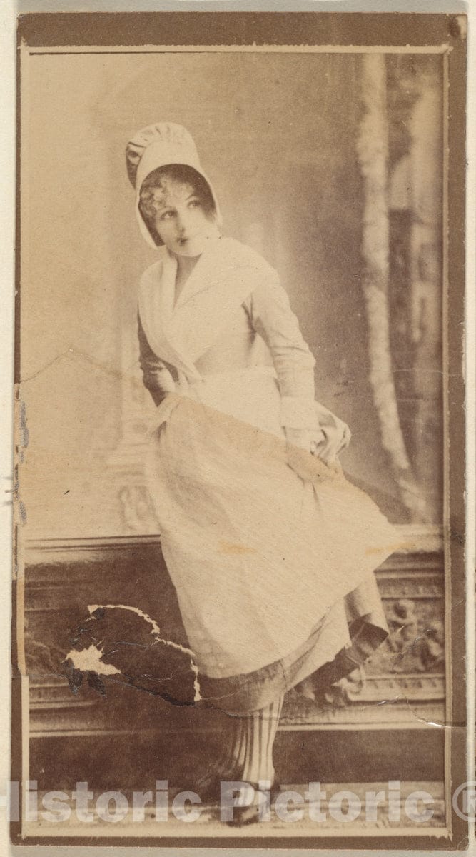 Photo Print : Actress Wearing Costume with Cloth Bonnet, from The Actresses Series (N668) : Vintage Wall Art